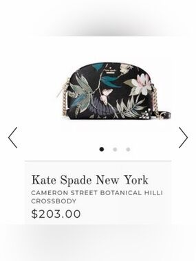 kate spade Black Floral Botanical Crossbody with Gold Chain